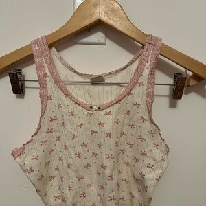 Pink and Cream Sleeveless Top